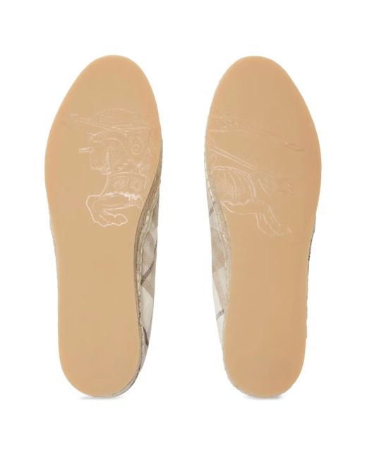 Burberry White Check Mews Espadrilles