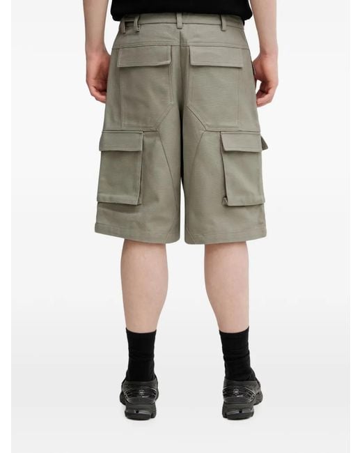HELIOT EMIL Green Multi-Pocket Cargo Shorts for men