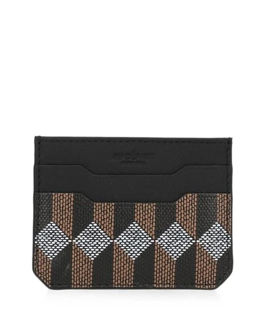 AU DEPART Black Monogram-Print Card Holder