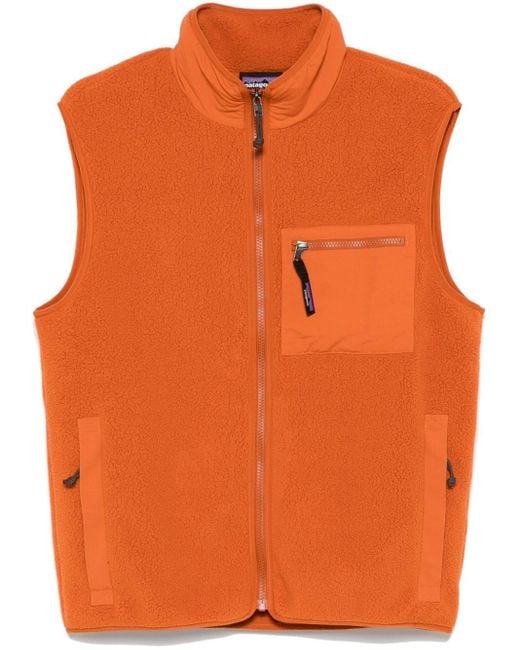 Patagonia Synchilla-Fleece Gilet in Orange for Men | Lyst