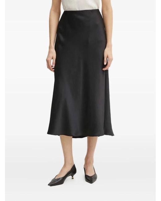 ARMANI EXCHANGE Black Bias-Cut Midi Skirt