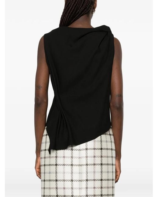 Rohe Black Asymmetric Draped Top