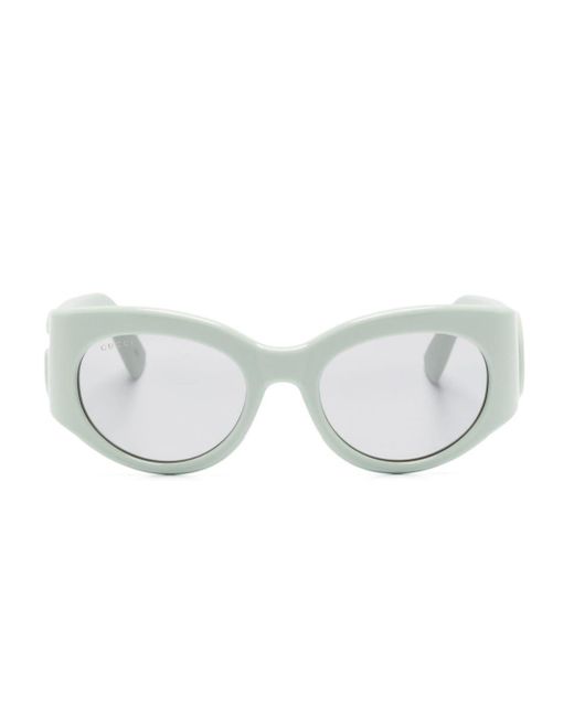 Gucci White Oval-frame Sunglasses