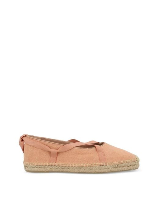 Castaner Orange Lace-Up Espadrille Ballet Flats