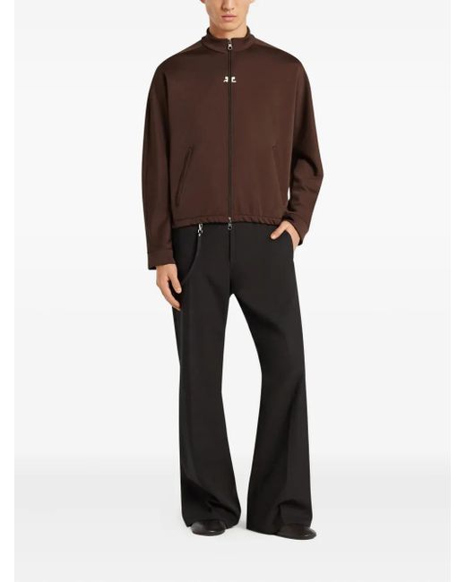 Courreges Brown Zip-Up Track Jacket for men