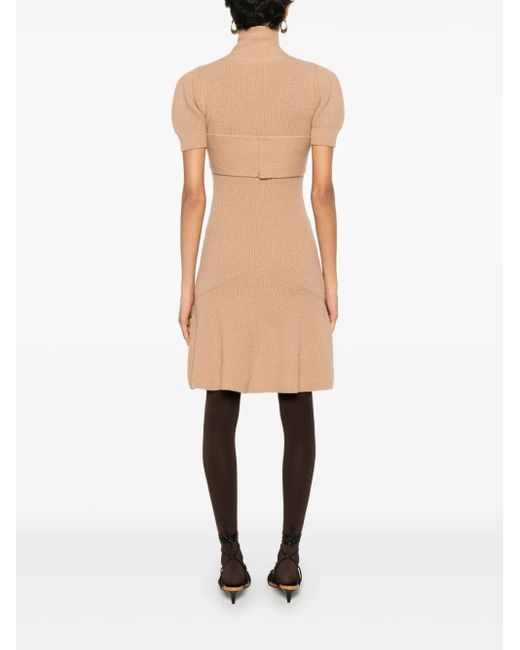 Patou Natural Knitted Cashmere Blend Minidress