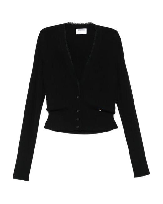 Moschino Black Cropped Wool Cardigan