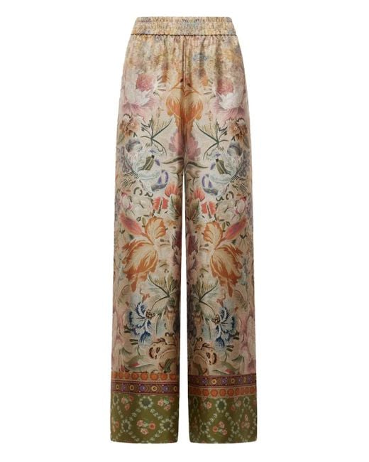 Pierre Louis Mascia Broek Met Elastische Tailleband En Bloemenprint in het Natural