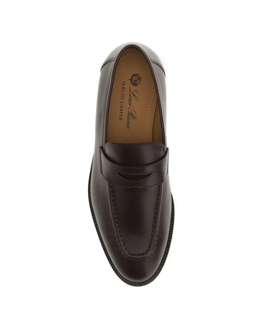 Loro Piana Brown Sergio Walk Leather Loafers