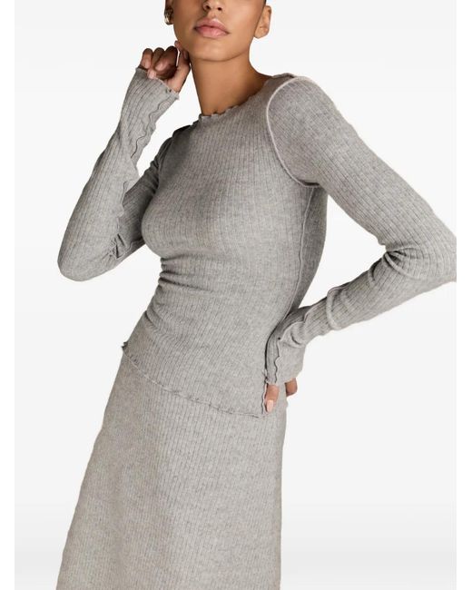 MARK-OFF Gray Chelsea Ribbed-Knit Top