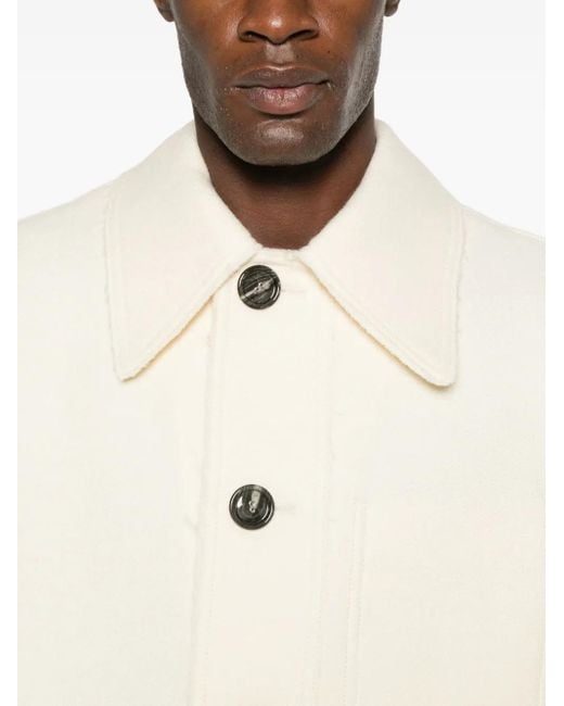 AMI White Point-Collar Shirt Jacket for men