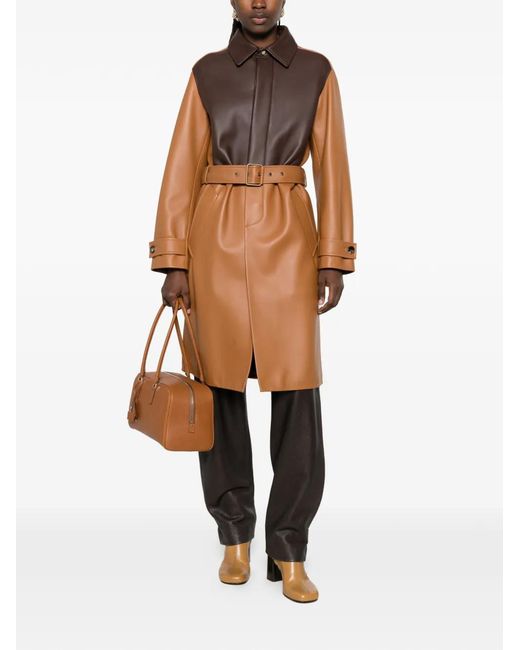 Loewe Brown Belted Colour-Block Coat