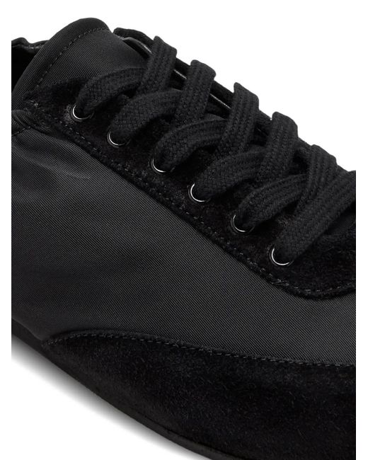 Staud Black Joey Suede-Panelled Sneakers