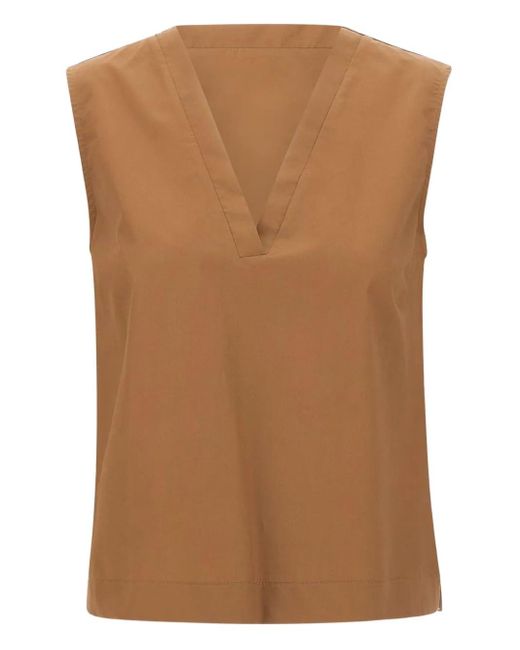 Kaos コットンポプリン トップ Brown