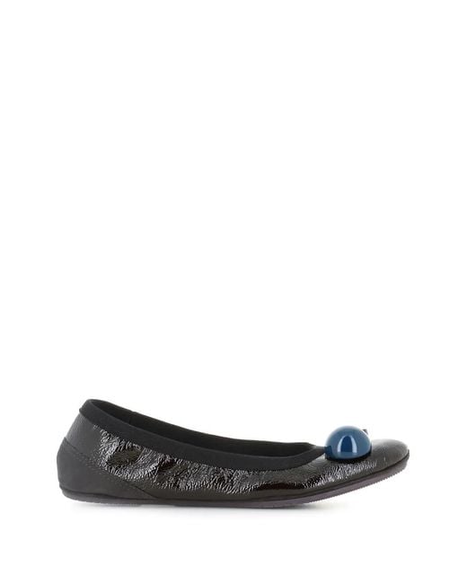 Dove Nuotano Gli Squali Black Ballerines En Cuir Verni À Boucle