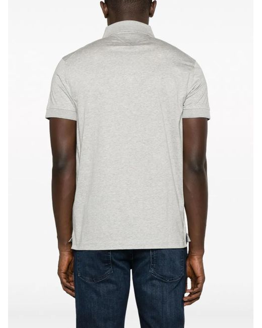 Tommy Hilfiger White Logo-Embroidered Cotton Polo Shirt for men
