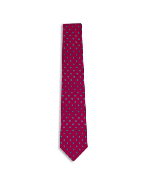 Kiton Purple Geometric-Print Silk Tie for men