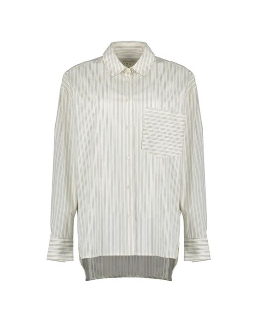 IRO White Striped Long-Sleeved Shirt