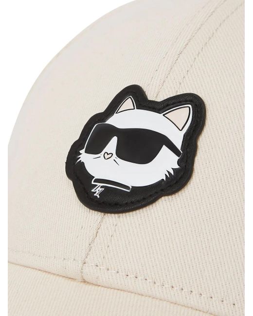 Karl Lagerfeld White Ikon Choupette Patch Cap
