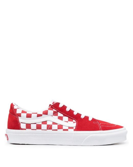 low top vans red checkered