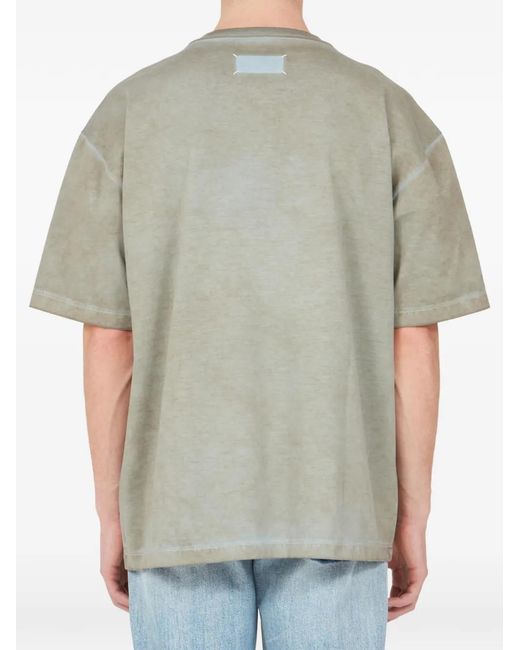 Maison Margiela Gray Logo-Patch T-Shirt for men