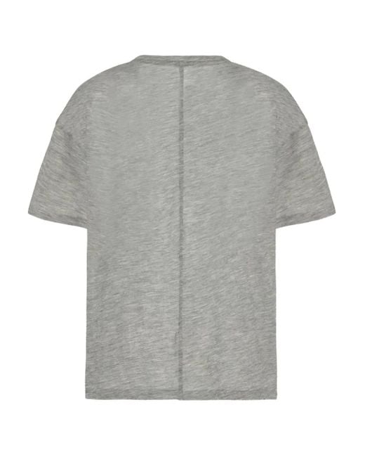 The Row Gray Short-Sleeve Cashmere T-Shirt