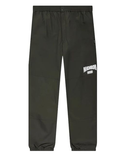 Neighborhood Gray Logo-Print Zip-Detail Trousers for men