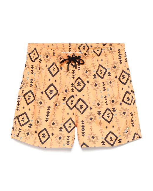 TOOCO Natural Graphic-Print Swim Shorts for men