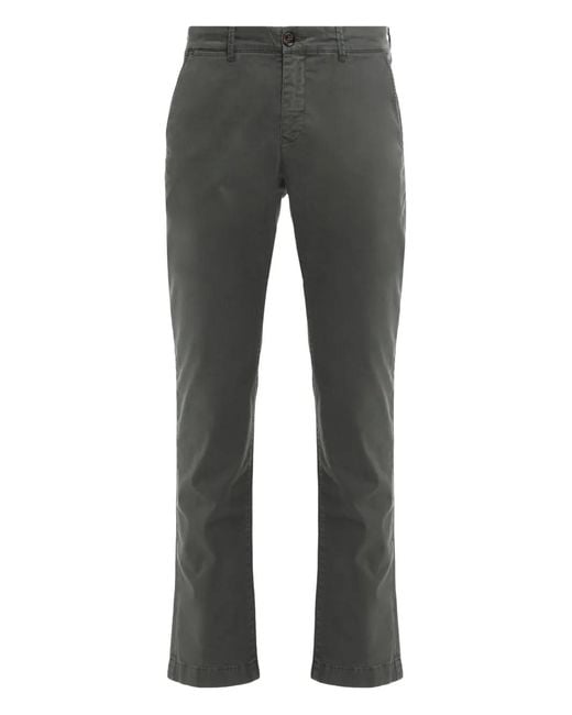 Moorer Gray Bogart-Ras Button Trousers for men