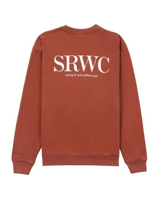 Sporty & Rich Orange Upper East Side Logo-Print Sweatshirt