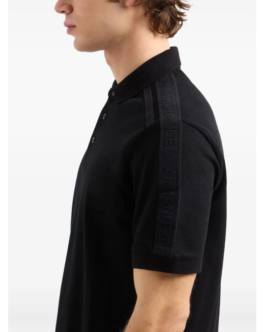 ARMANI EXCHANGE Black Cotton Polo Shirt for men
