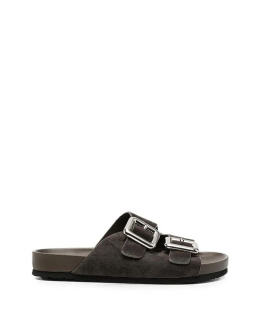 SERGIO MORETTI FIRENZE Black Buckle-Fastening Sandals