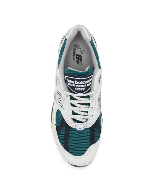 New Balance White 991 Panelled Sneakers