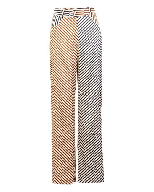 Silvia Tcherassi White Emine Striped Trousers