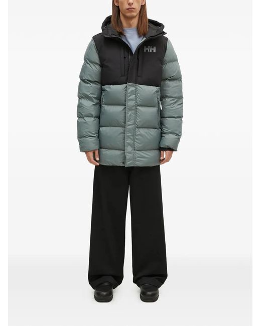 Helly Hansen Gray Hooded Logo Padded Jacket for men