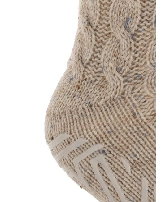 Ugg White Cable-Knit Anti-Slip Socks