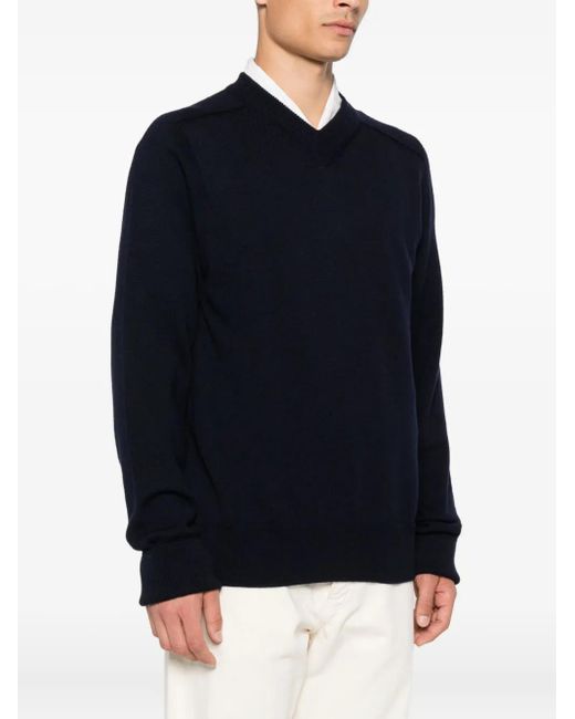 Studio Nicholson Black V-Neck Sweater for men
