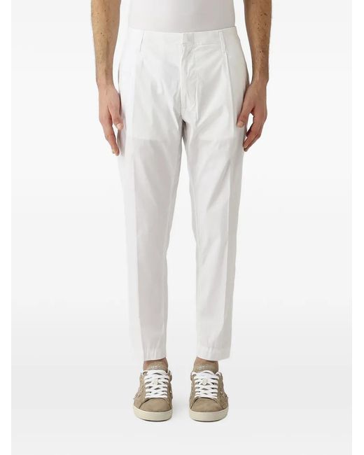 Dondup White Buttoned Trousers for men