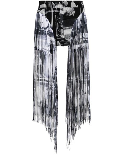 Minifalda Xray con flecos Off-White c/o Virgil Abloh de color Black
