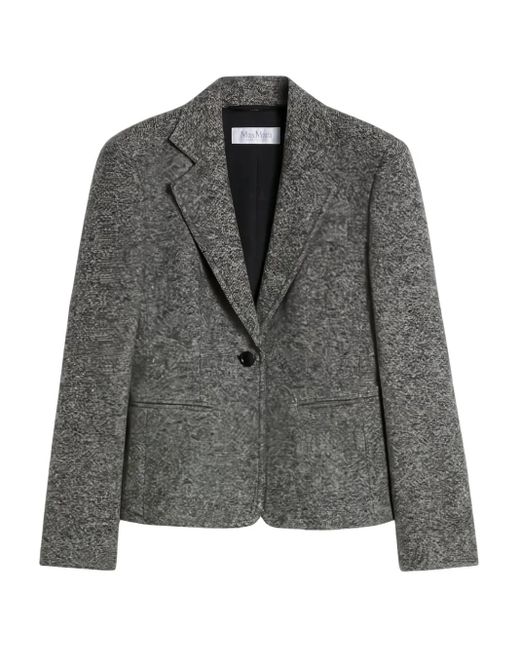 Max Mara Gray Single-Button Tweed Blazer