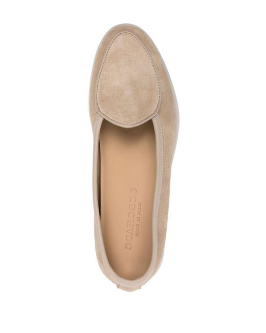 Scarosso Natural Livia Almond-toe Suede Loafers