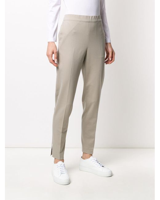 elastic waist tapered trousers