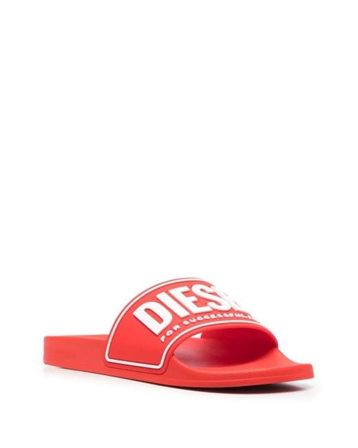 DIESEL Pink Sa-Mayemi Cc Logo-Embossed Slides for men