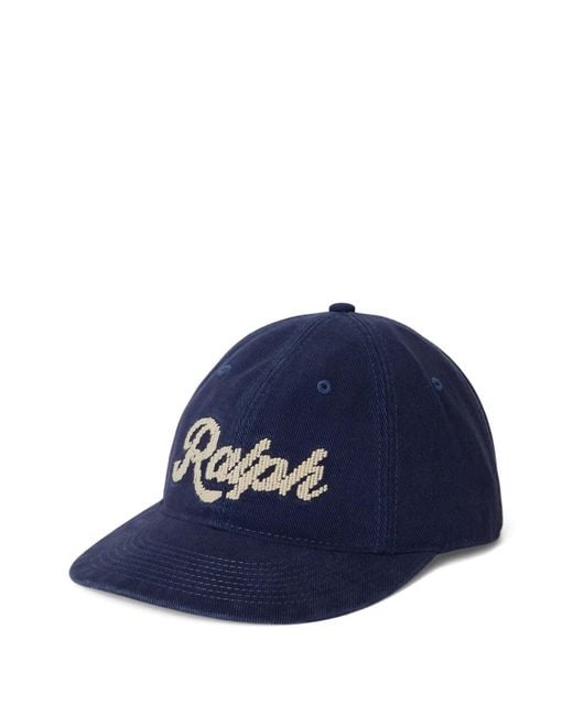 Polo Ralph Lauren Blue The Ralph Cotton Herringbone Twill Baseball Cap With Front Embroidery for men