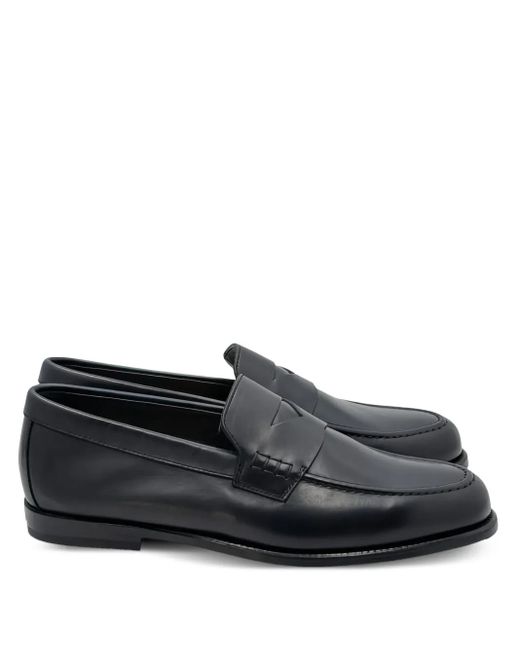 Doucal's Black Penny Leather Loafers for men