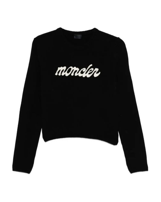 Logo et pull-cachette Moncler en coloris Black