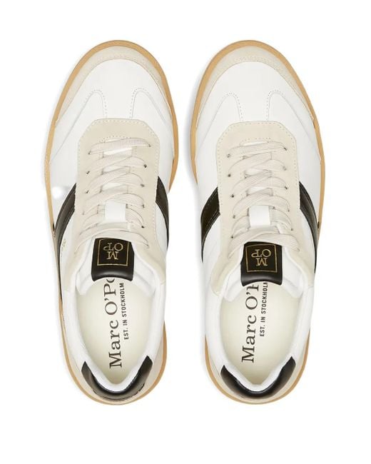 Marc O' Polo White Panelled Low-Top Sneakers