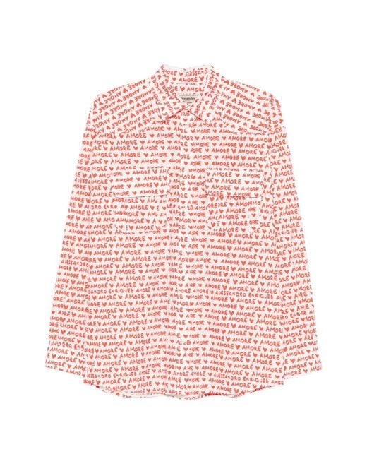 ALESSANDRO ENRIQUEZ Pink Amore-Pattern Shirt