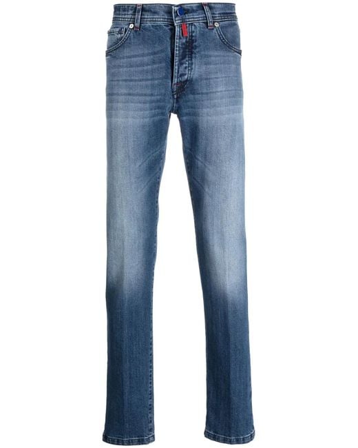 Kiton Blue Slim-Cut Cotton Jeans for men