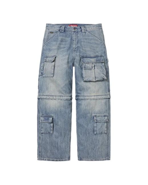 Supreme Blue Zip-Off Utility Trousers for men